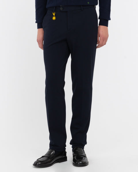 blue stitch milano stretch jersey trousers