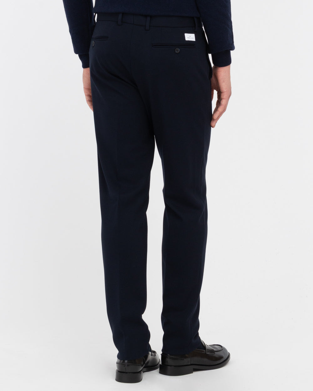 blue stitch milano stretch jersey trousers