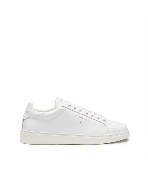 white leeather sneakers