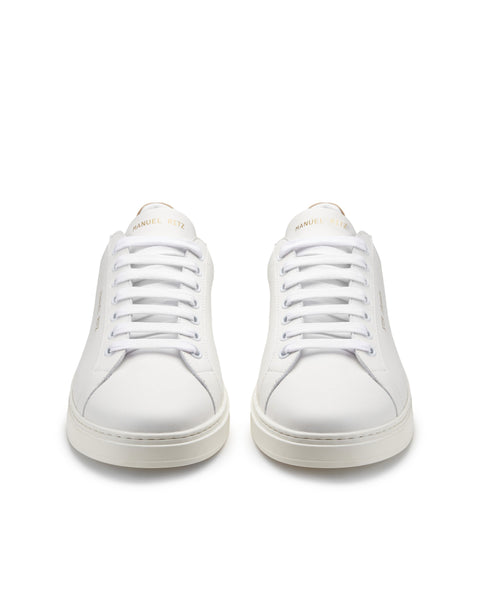 beige leeather sneakers