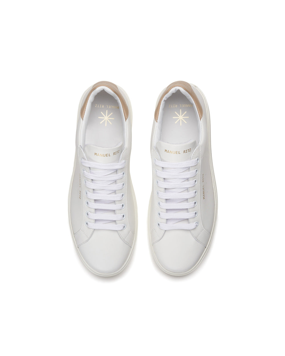 beige leeather sneakers