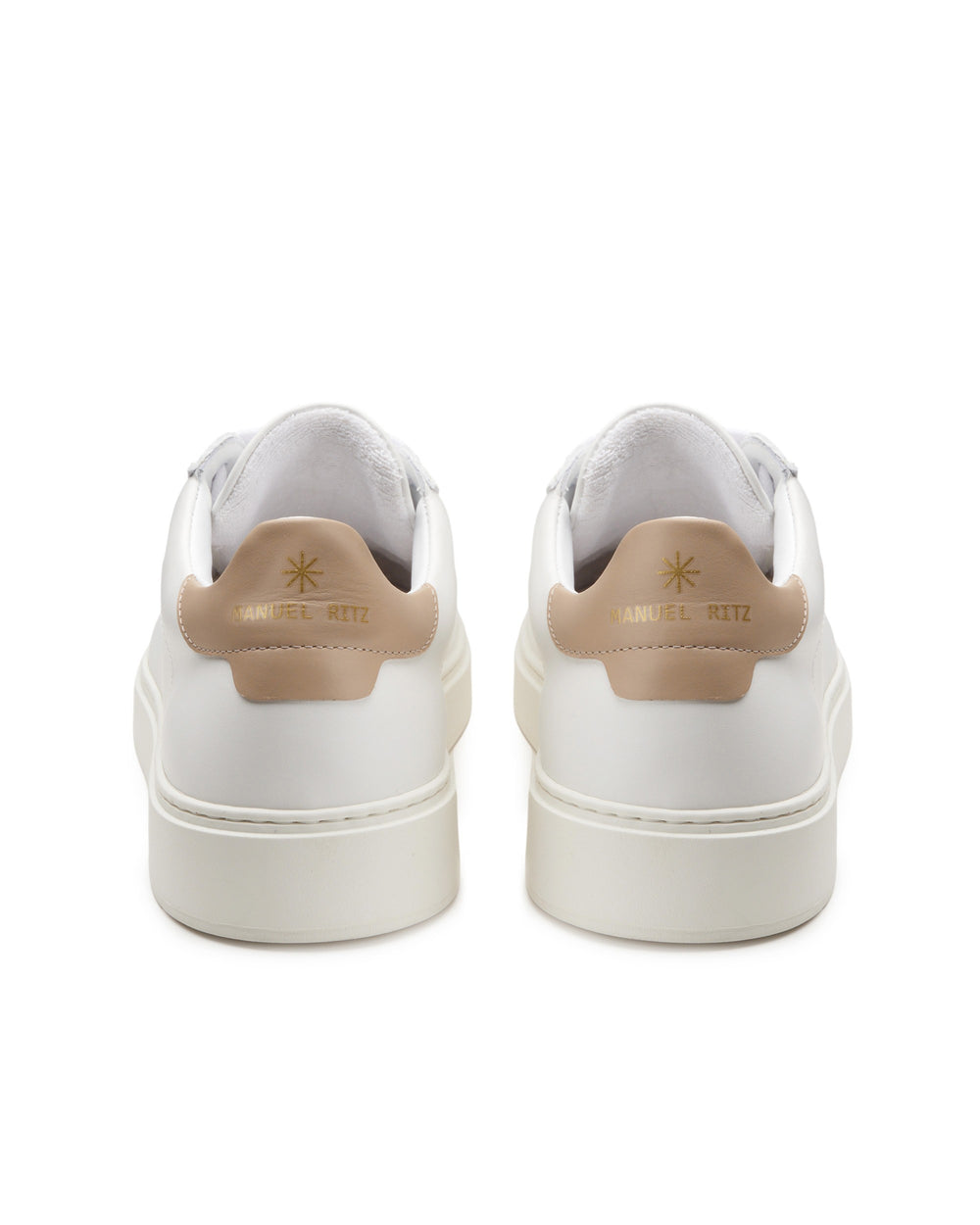 beige leeather sneakers