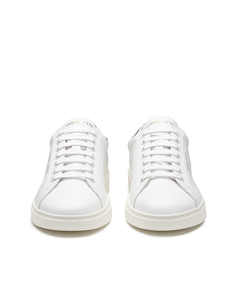 blue leeather sneakers