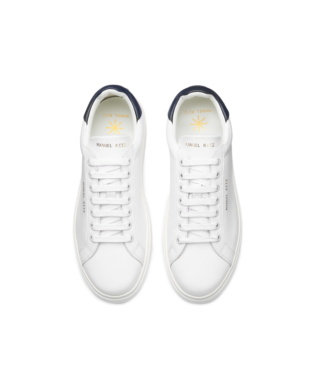 blue leeather sneakers