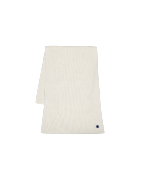 white english rib cashmere blend scarf