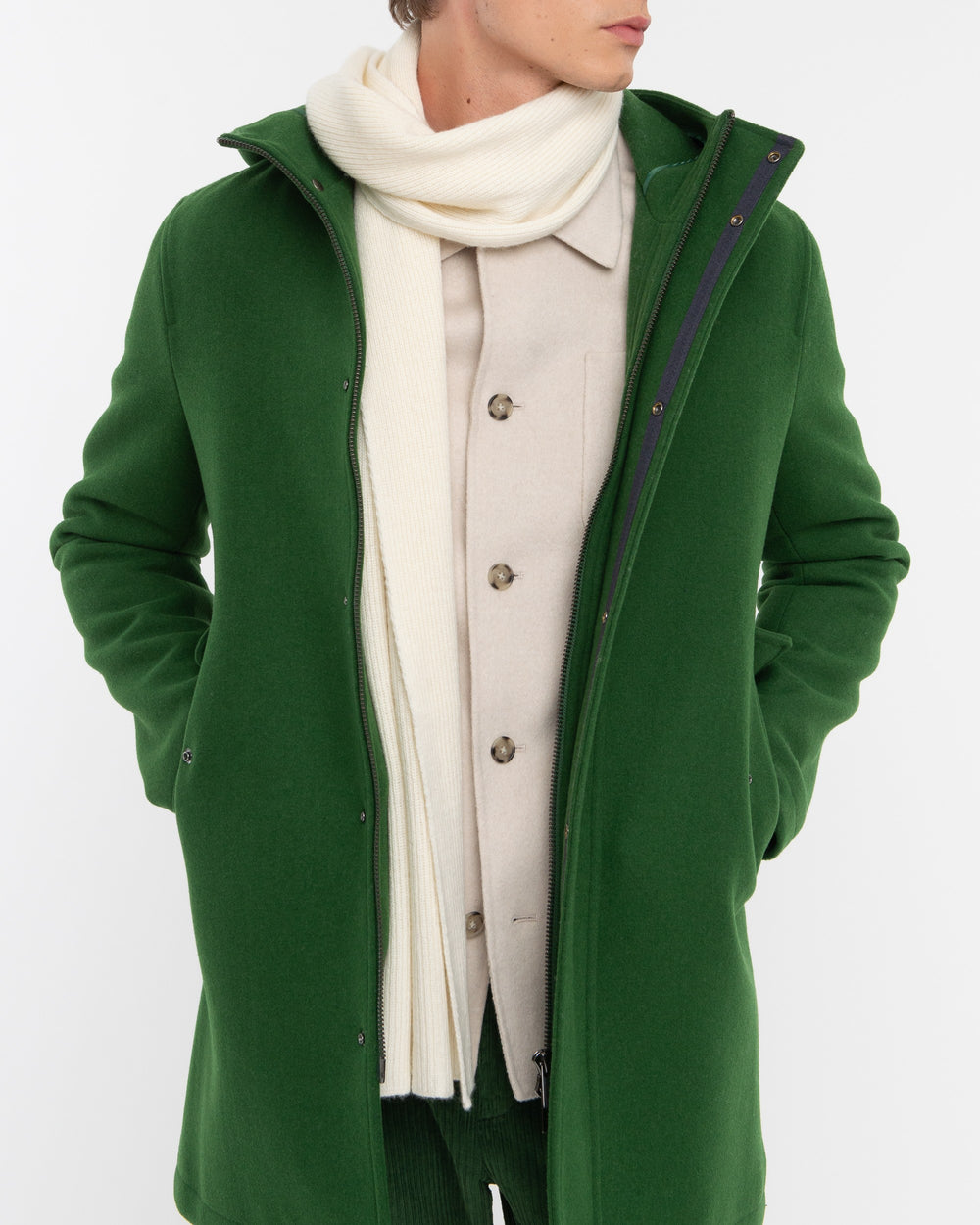 white english rib cashmere blend scarf