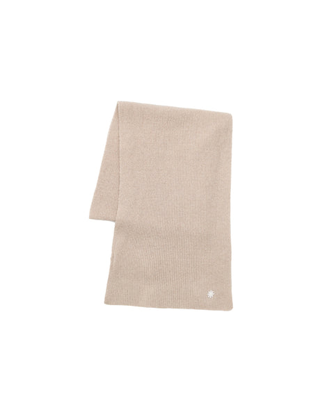 beige english rib cashmere blend scarf