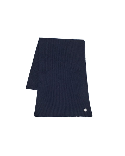 blue english rib cashmere blend scarf