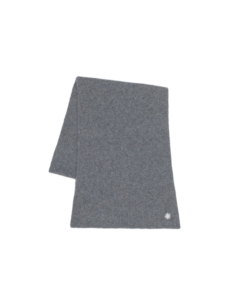 gray english rib cashmere blend scarf
