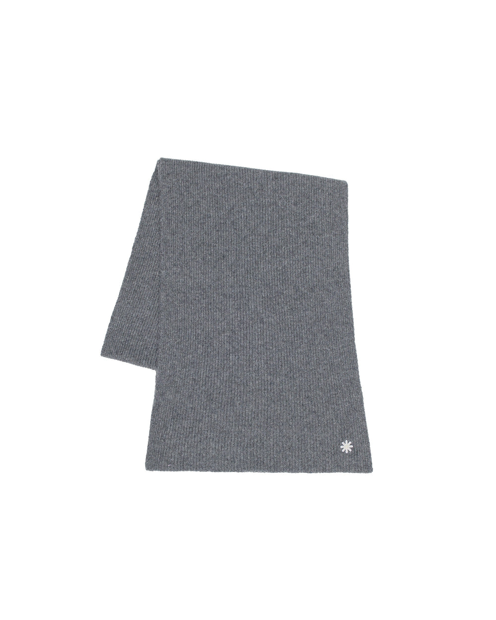 gray english rib cashmere blend scarf