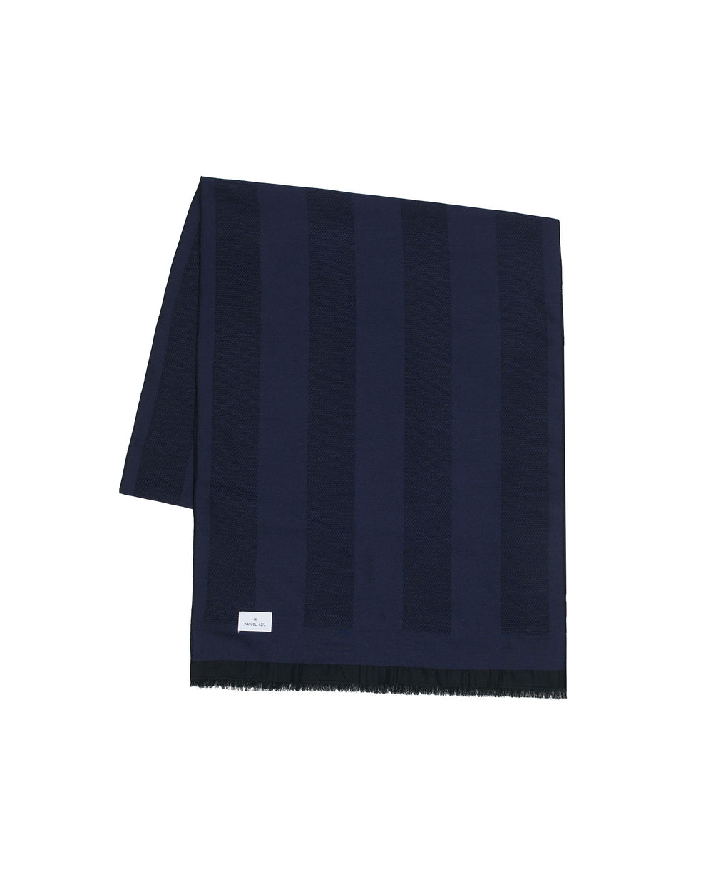 blue wool blend striped micro-structure scarf