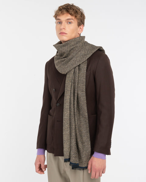 brown cotton blend resca scarf