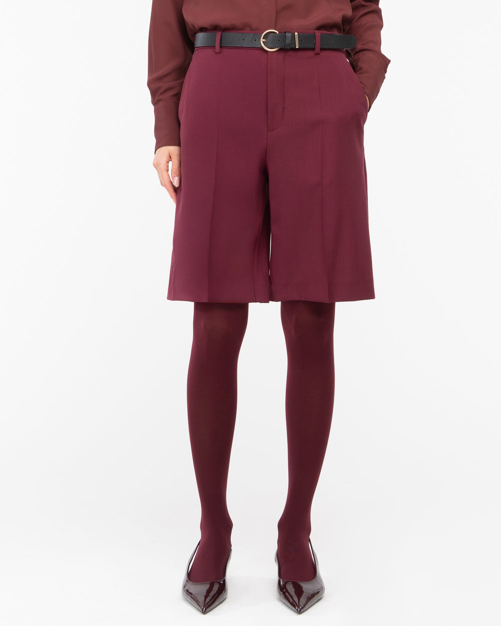 Bermuda in lana rosso