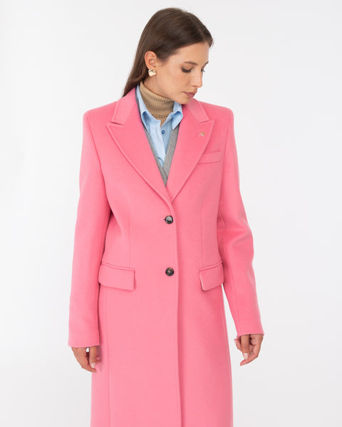 pink wool blend cloth coat