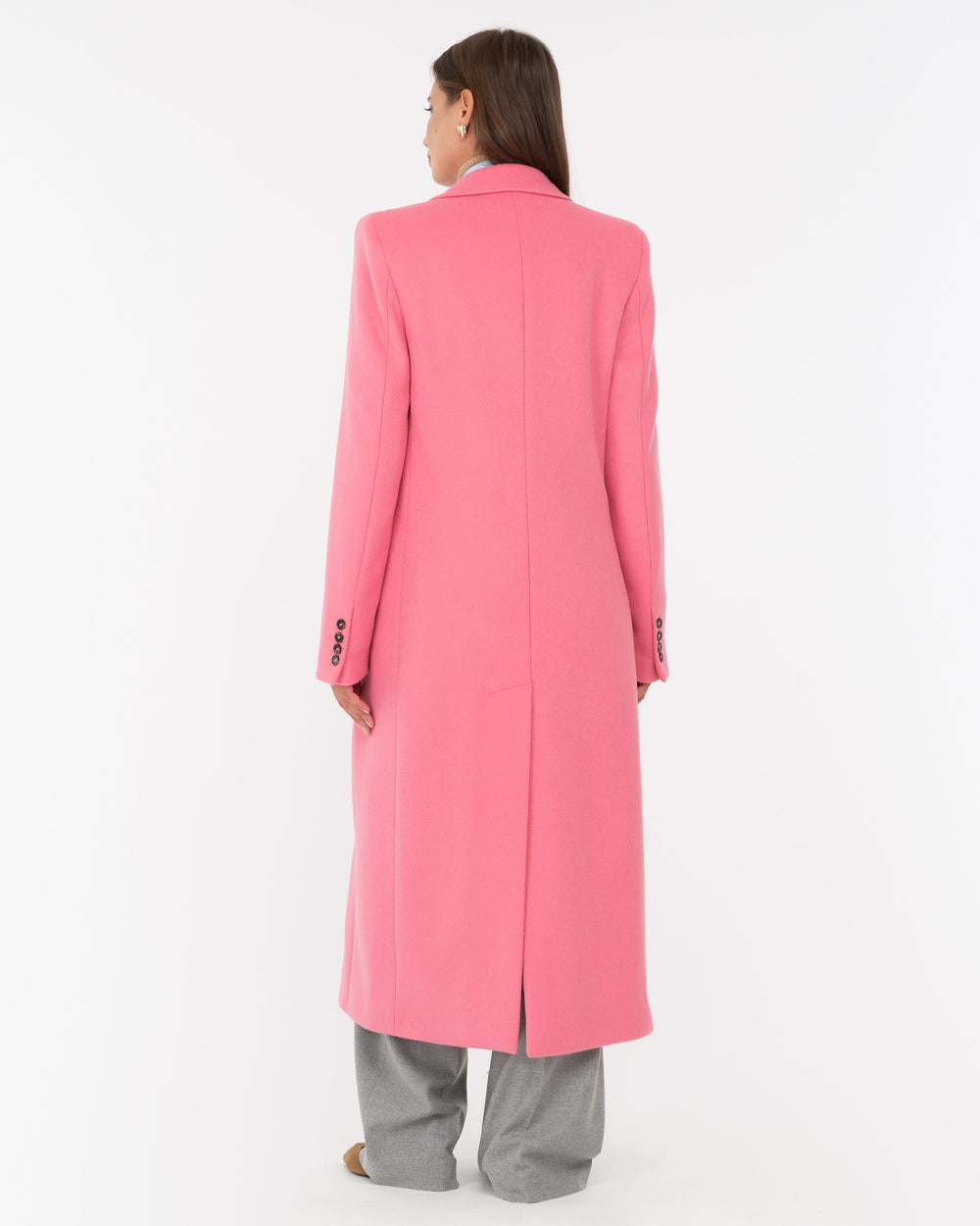 pink wool blend cloth coat