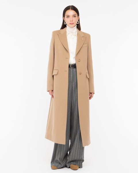beige wool blend cloth coat