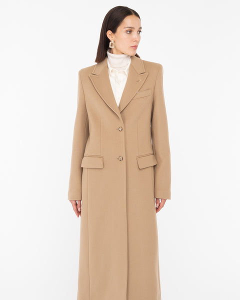 beige wool blend cloth coat