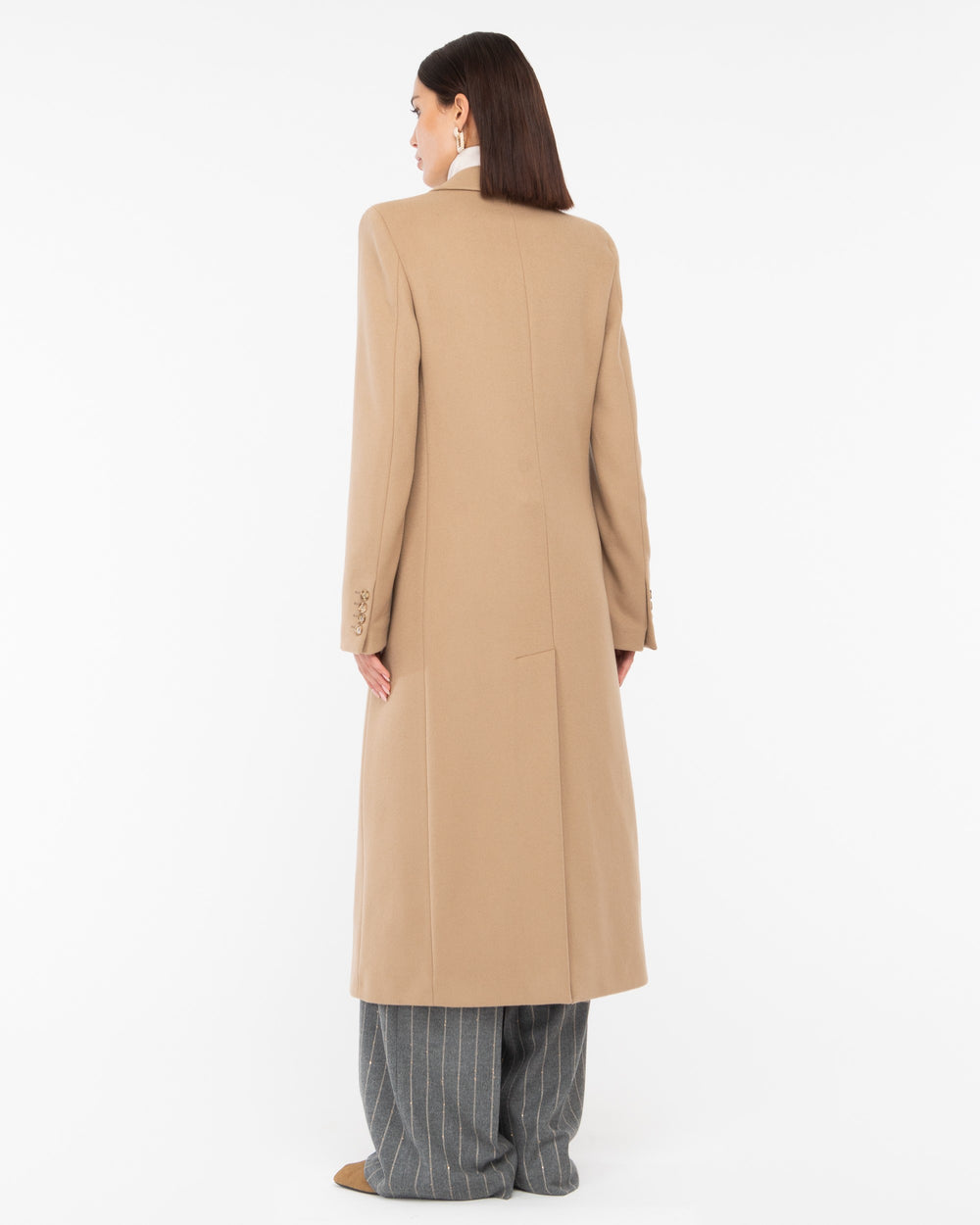beige wool blend cloth coat