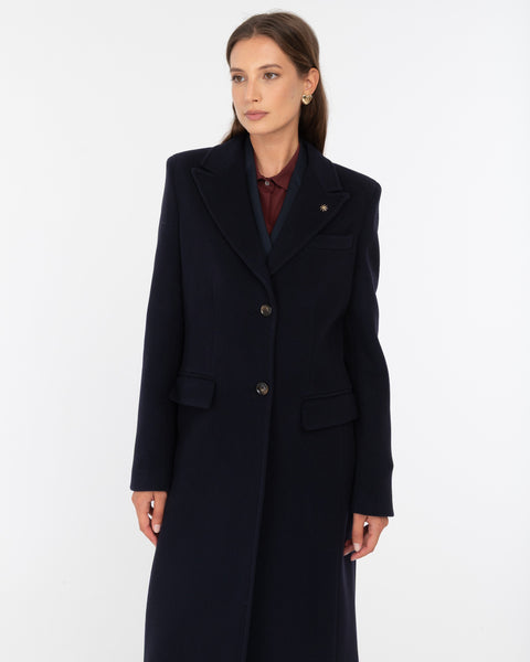 blue wool blend cloth coat