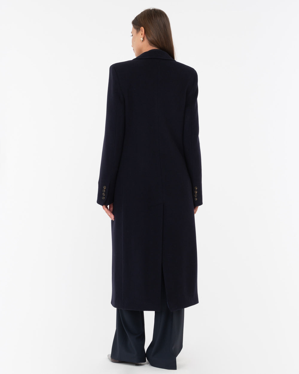blue wool blend cloth coat