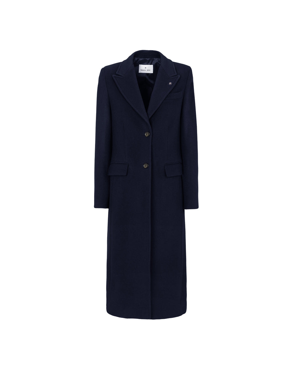 blue wool blend cloth coat
