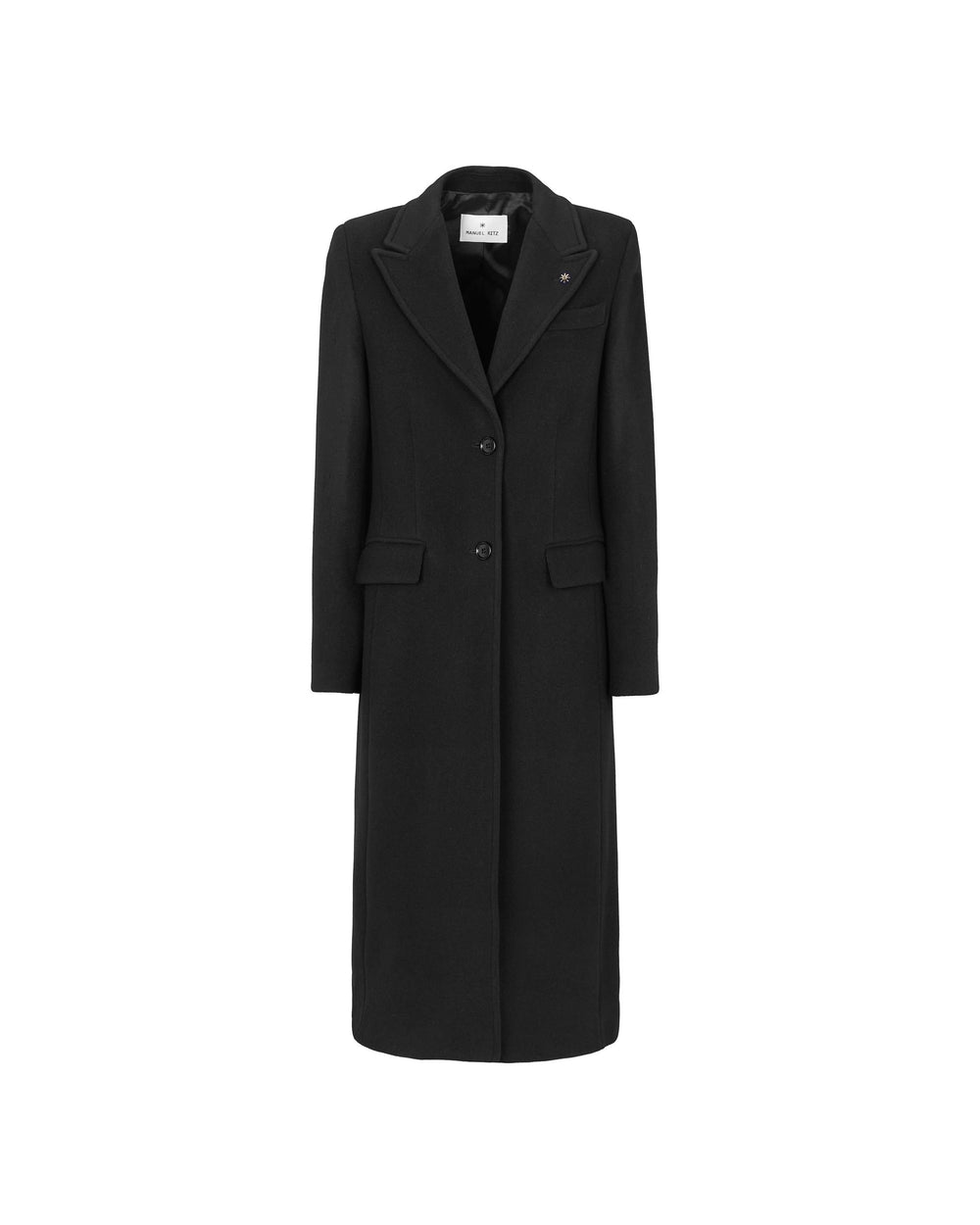black wool blend cloth coat