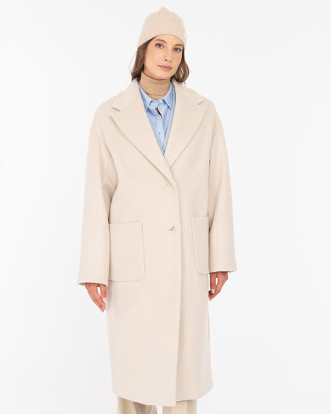 beige wool blend cloth coat