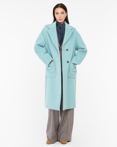 light blue wool blend cloth coat