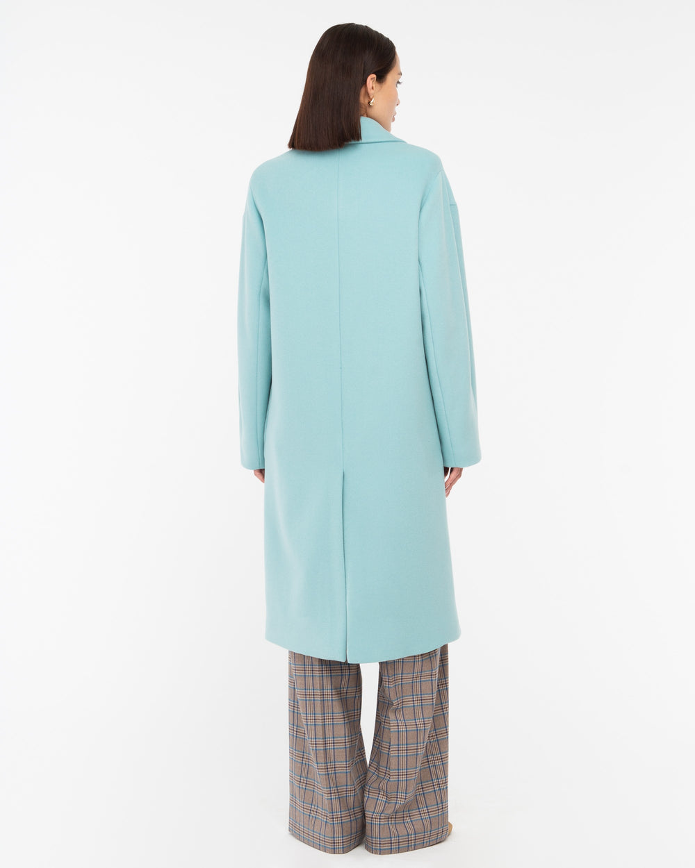 light blue wool blend cloth coat