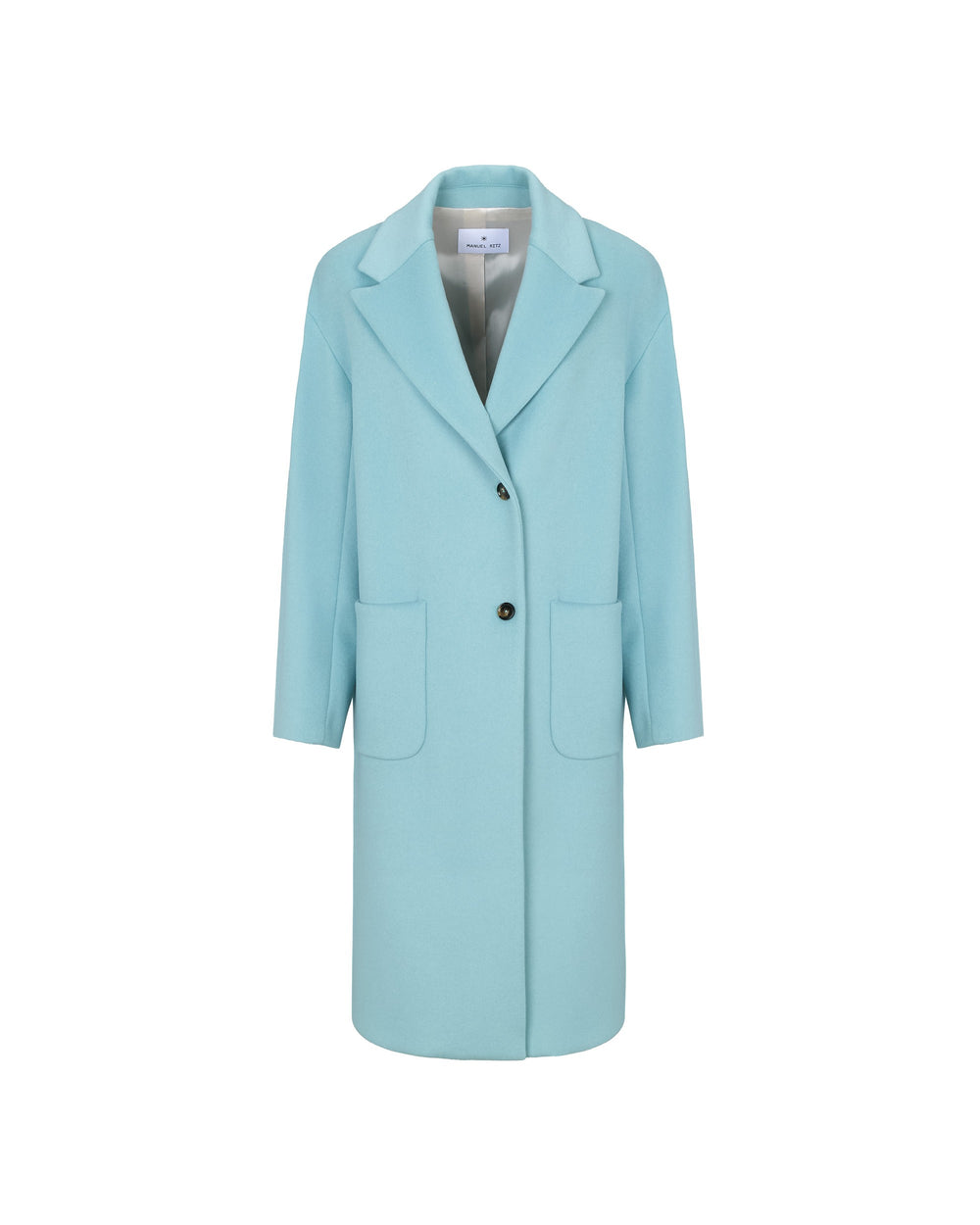 light blue wool blend cloth coat