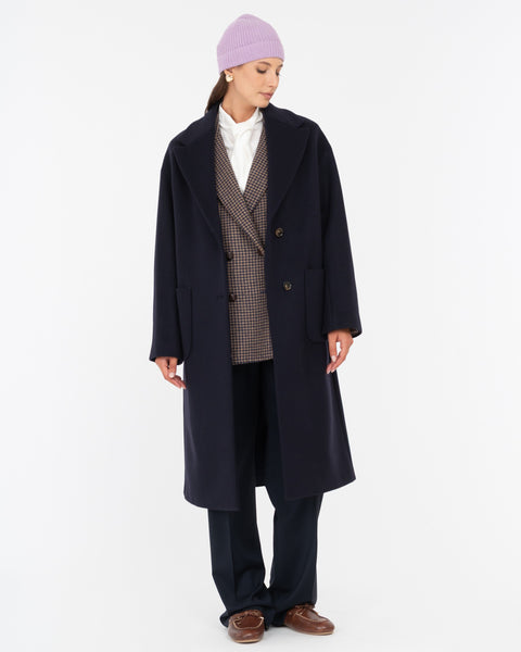 blue wool blend cloth coat