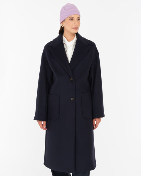 blue wool blend cloth coat
