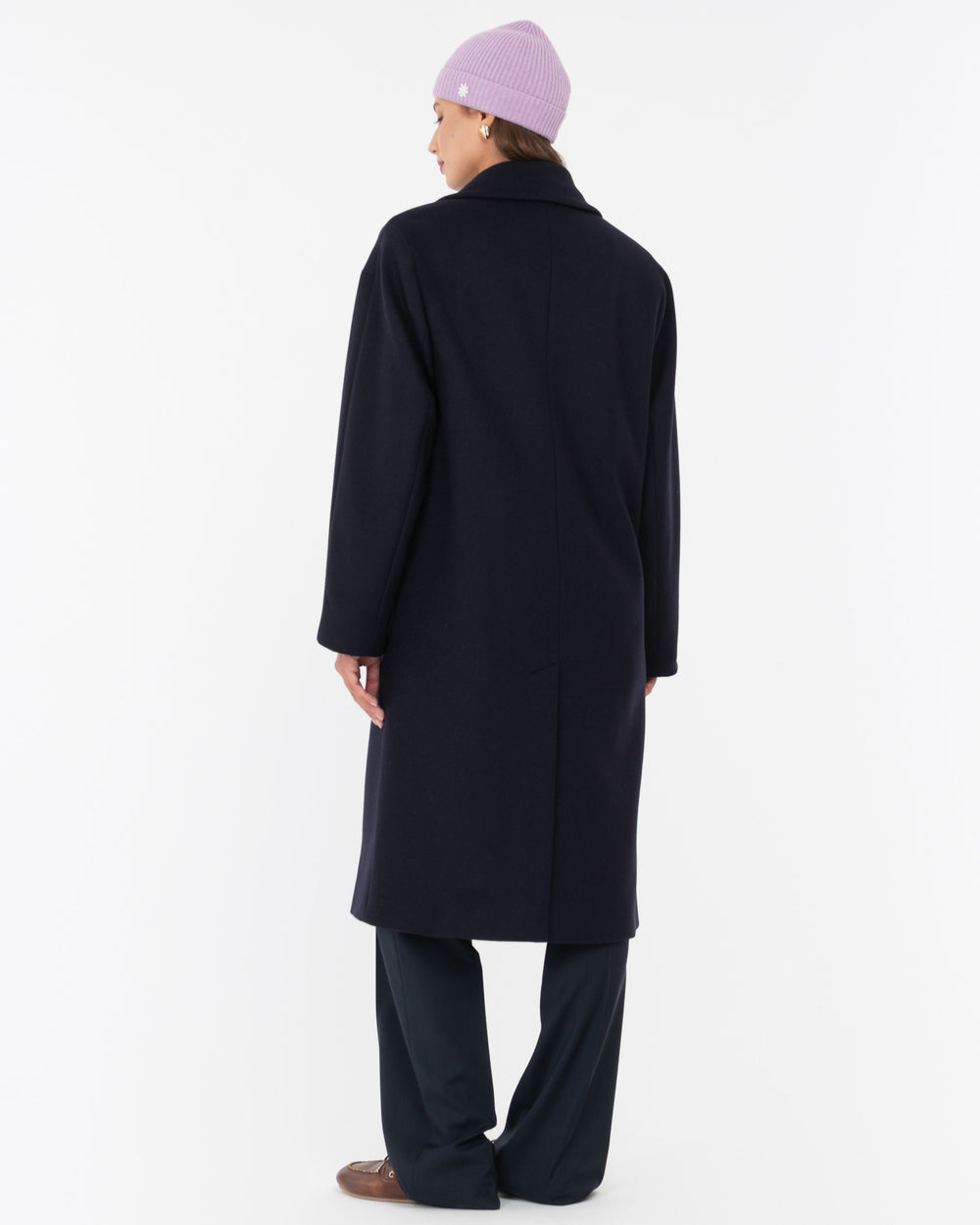 blue wool blend cloth coat
