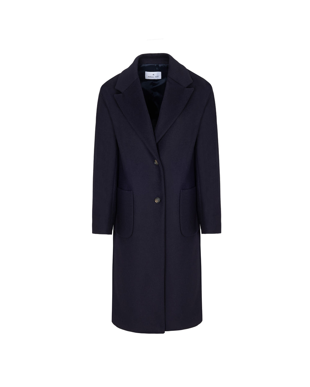 blue wool blend cloth coat