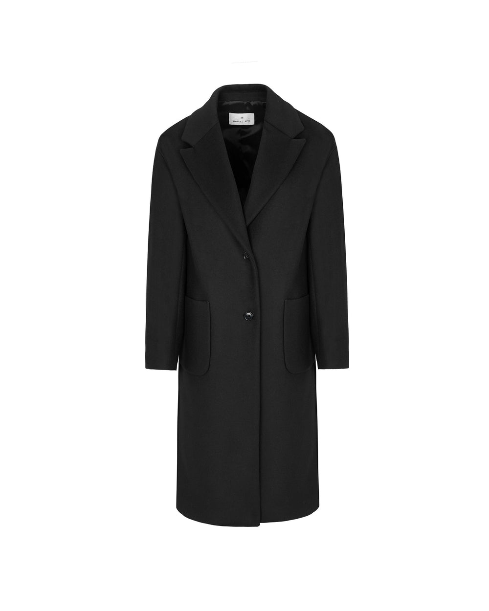 black wool blend cloth coat