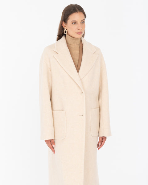 beige wool blend cloth coat