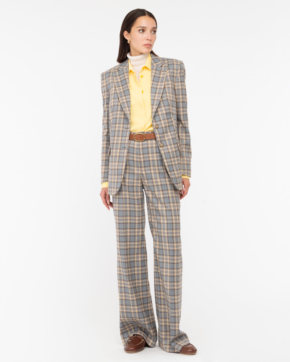 yellow acetate and silk regular shirt