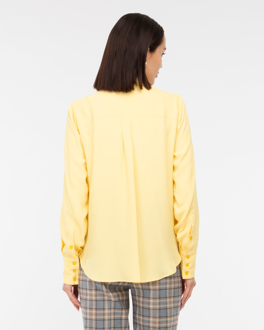 yellow acetate and silk regular shirt