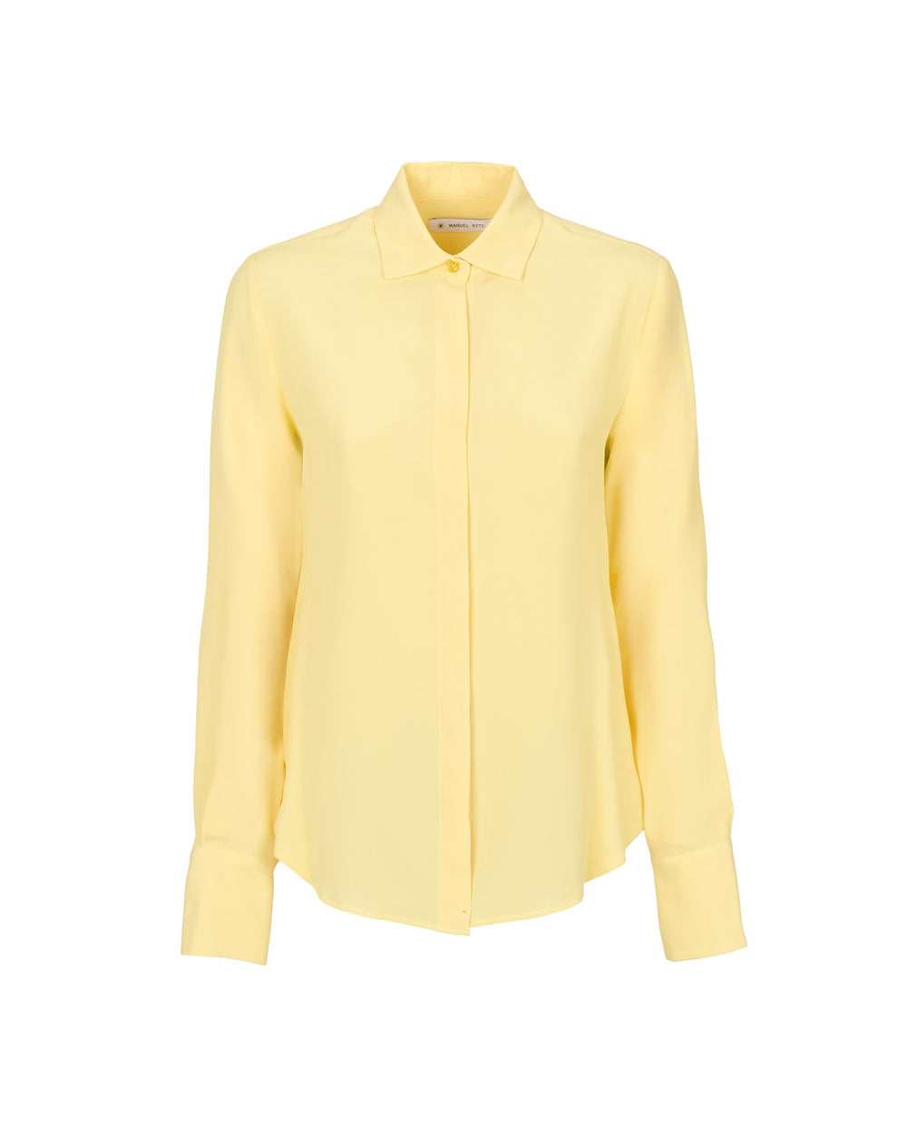 yellow acetate and silk regular shirt