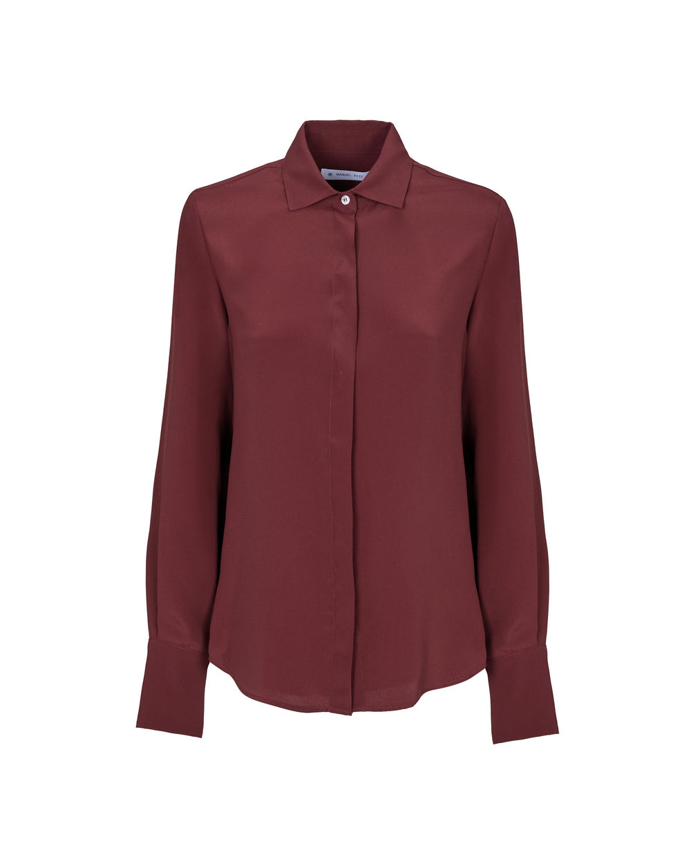 red acetate and silk regular shirt