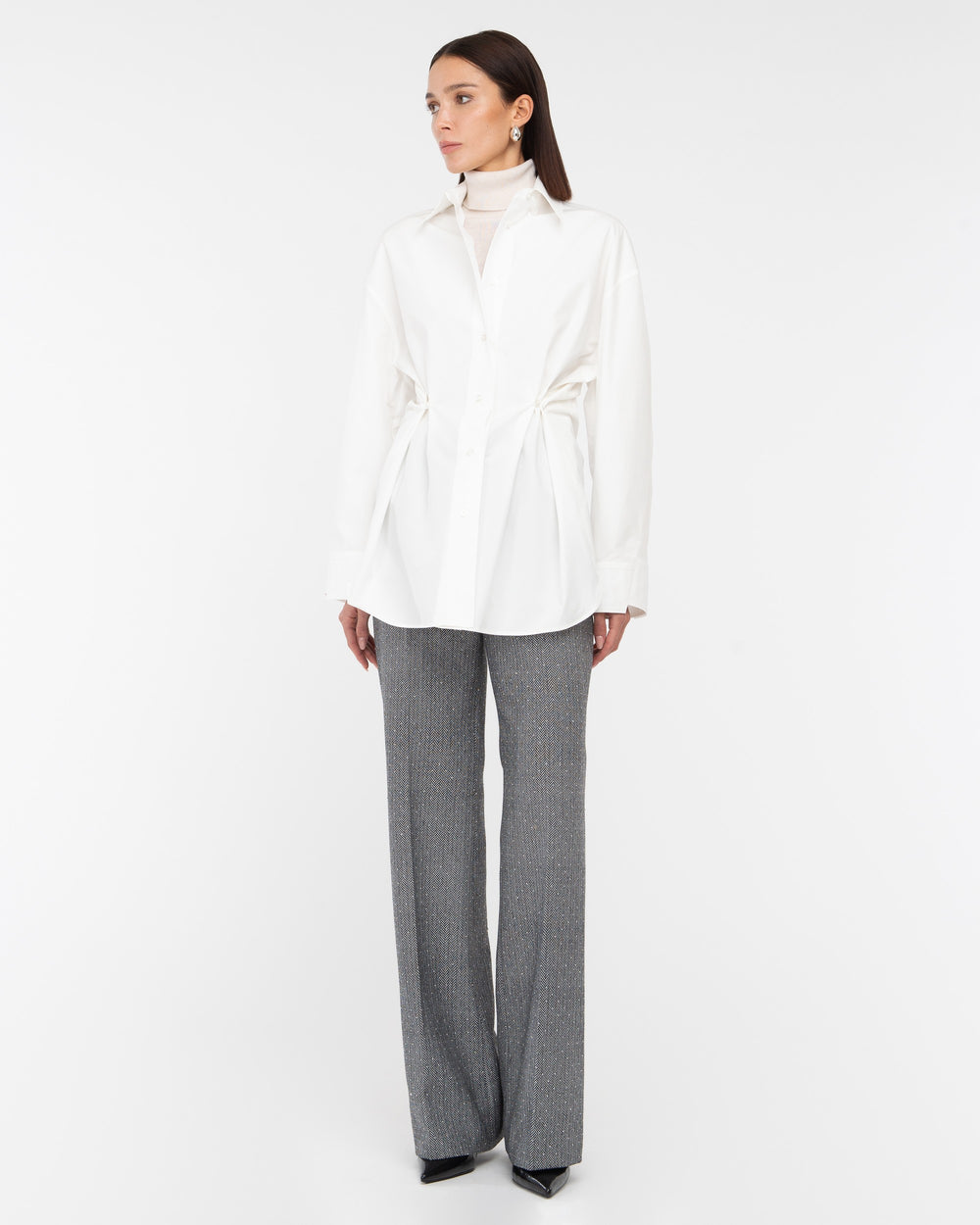 white cotton poplin shirt