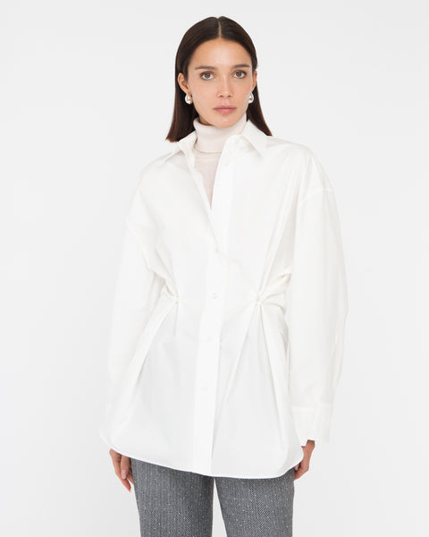 white cotton poplin shirt