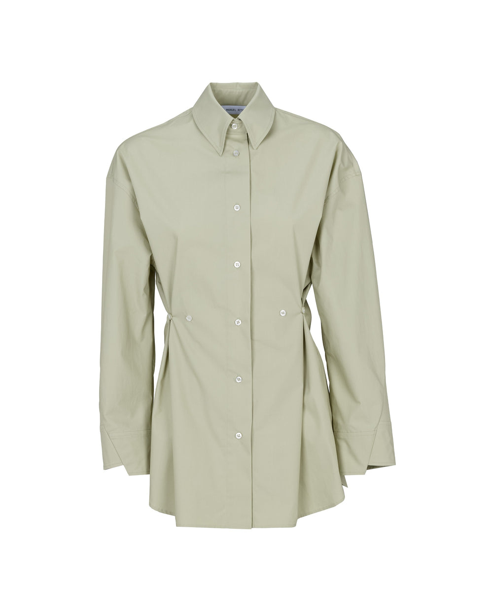 green cotton poplin shirt