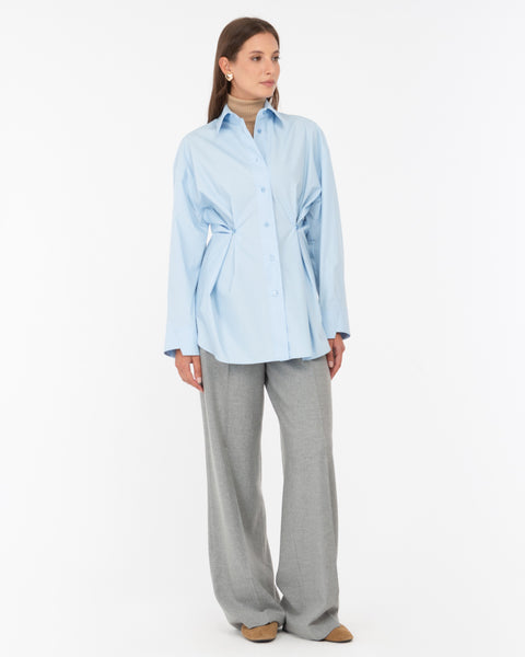 light blue cotton poplin shirt
