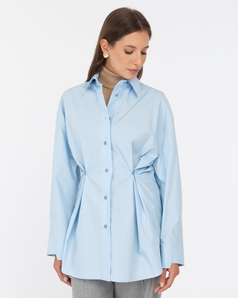 light blue cotton poplin shirt