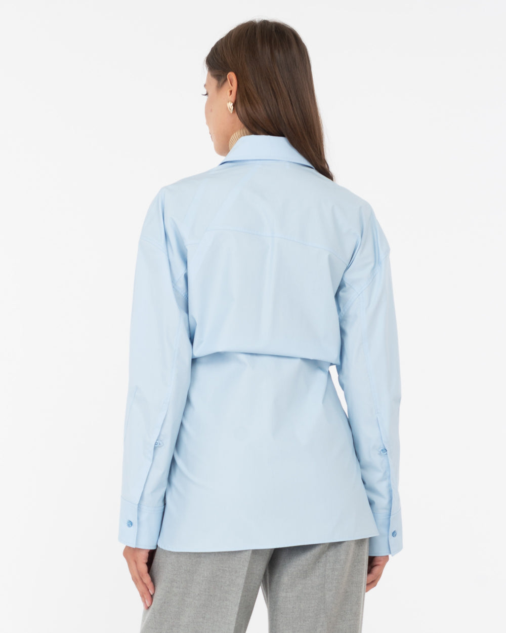 light blue cotton poplin shirt