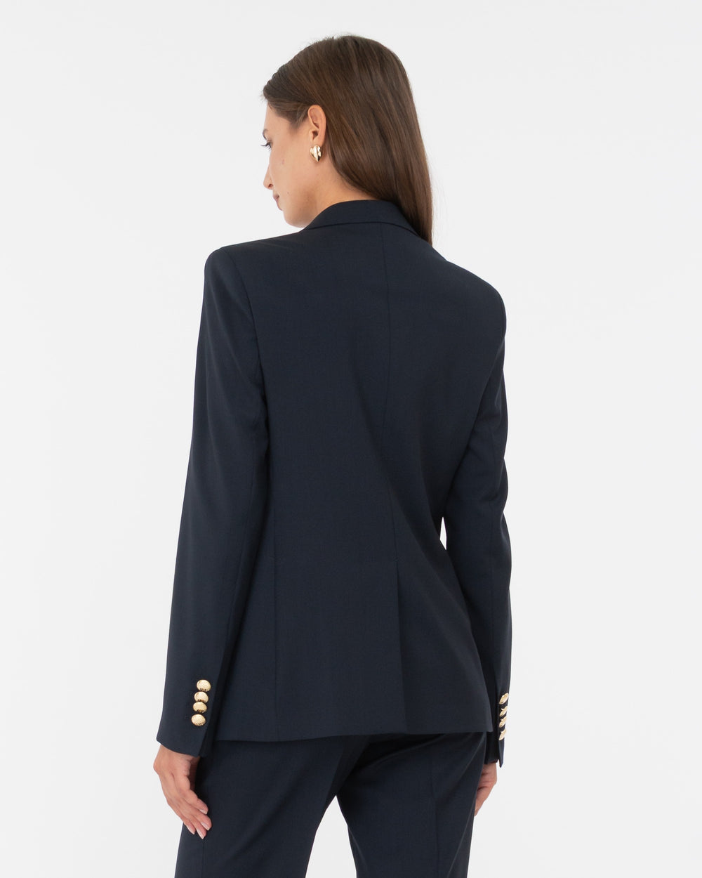 blue wool double breasted blazer