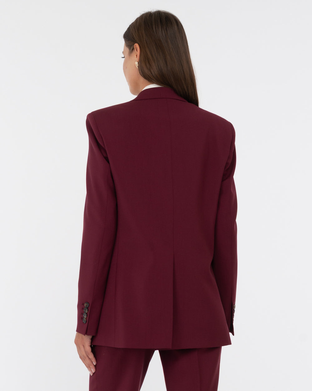 red wool double breasted blazer