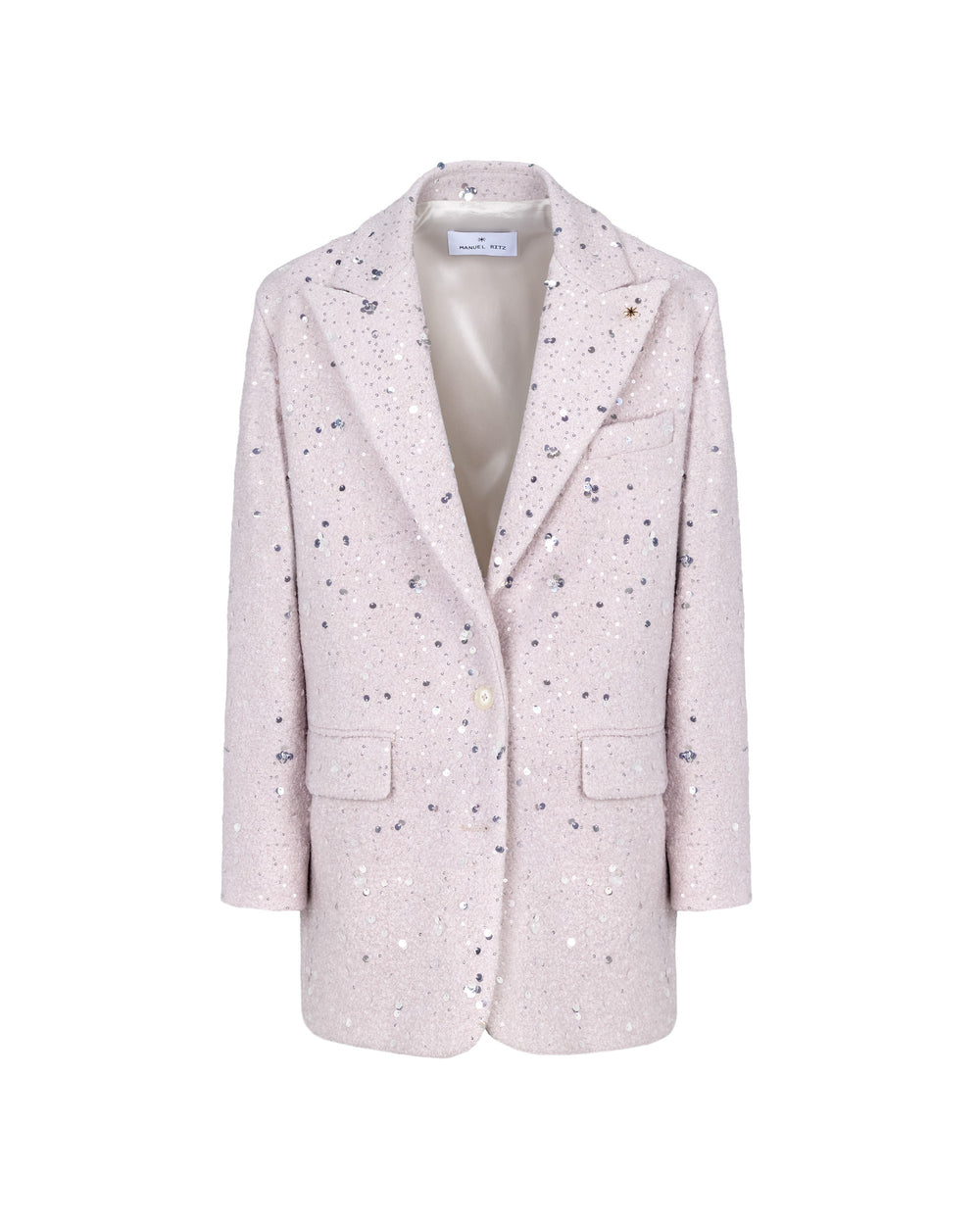 beige bouclè cloth jacket with sequins
