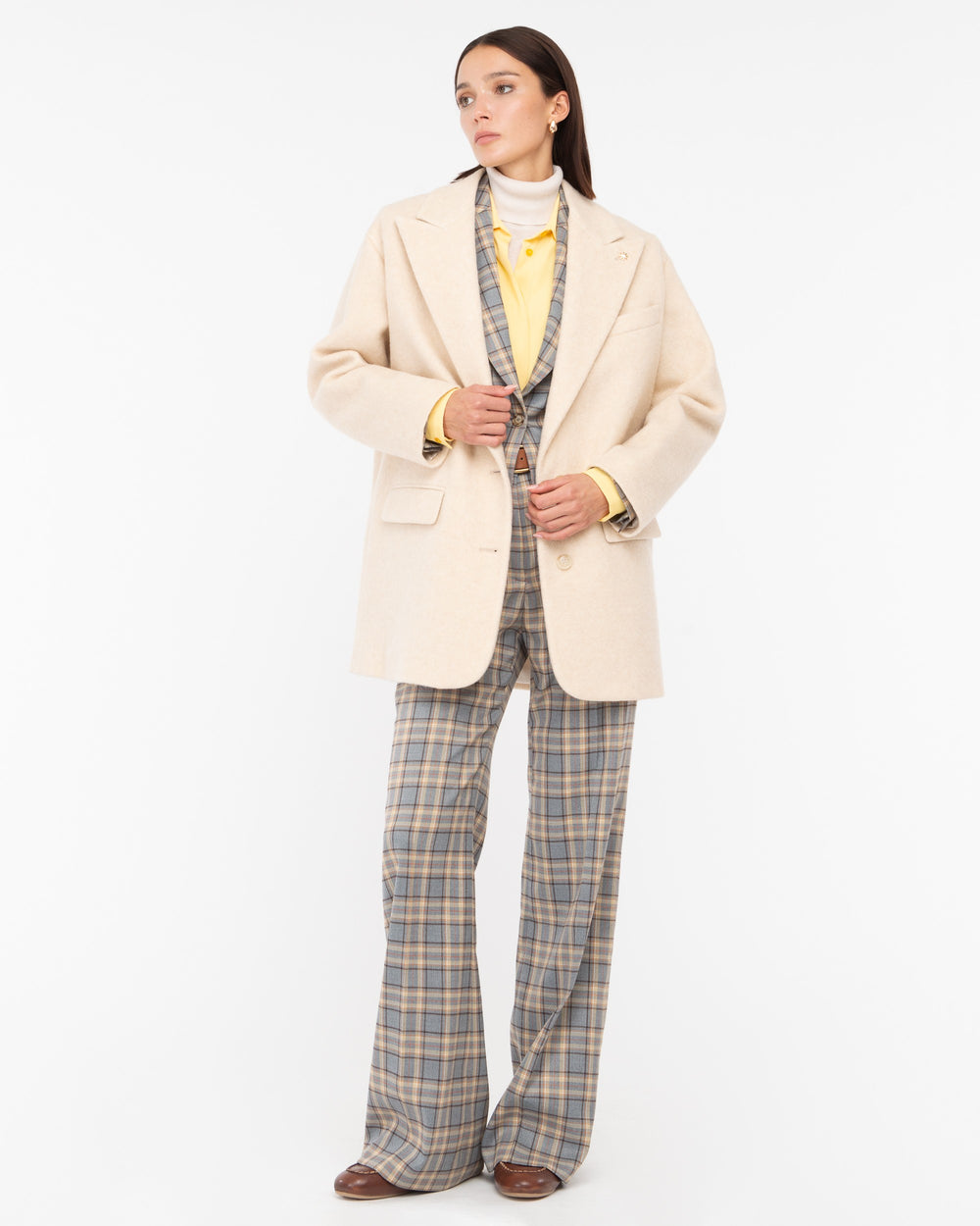 beige wool blend cloth jacket